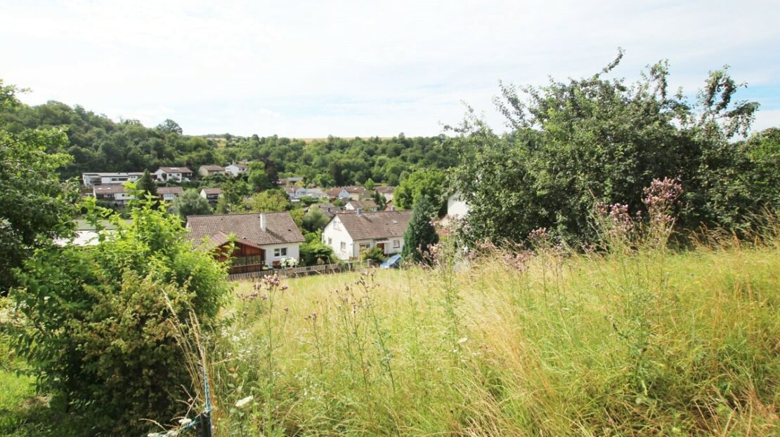 Blick von oben aufs Grundstück