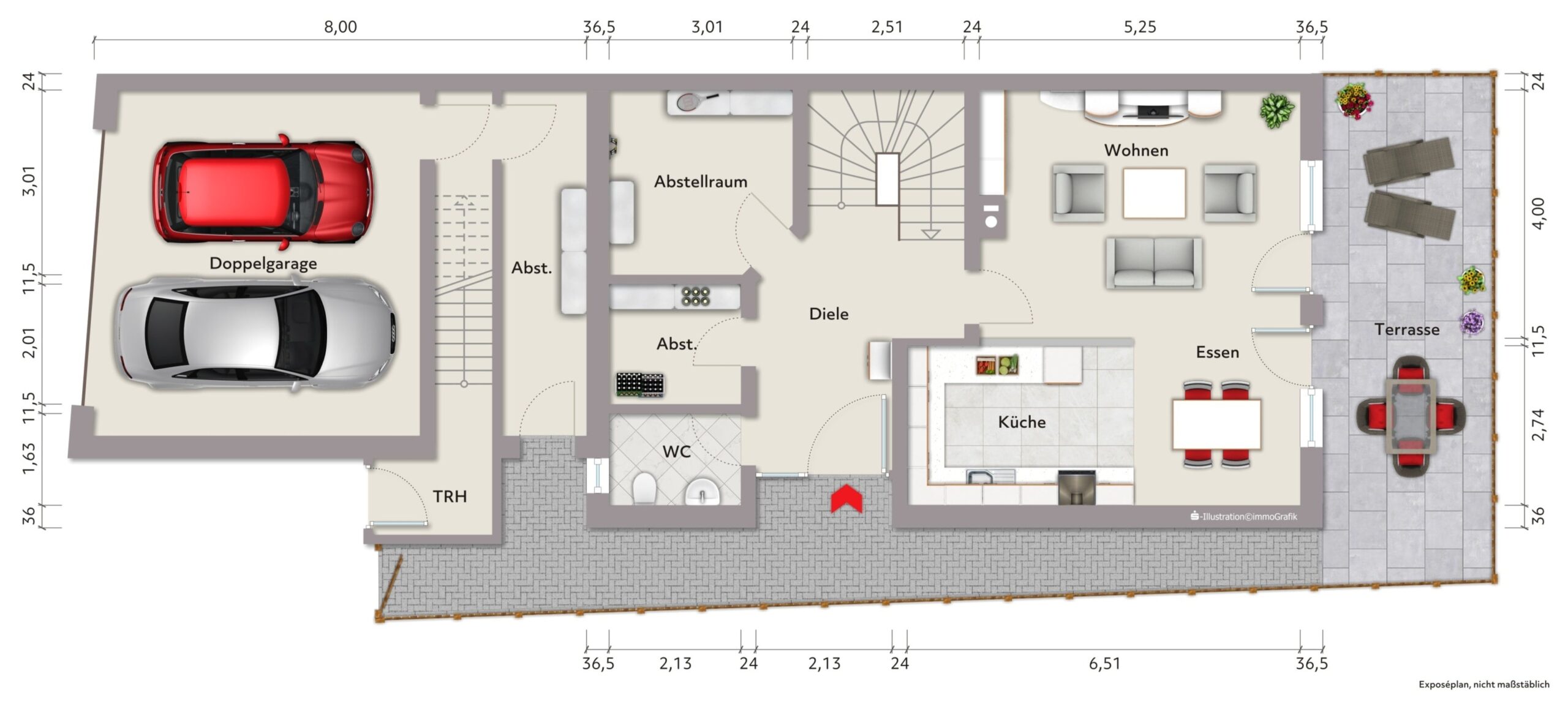 Grundriss EG - Vorder- und Hinterhaus