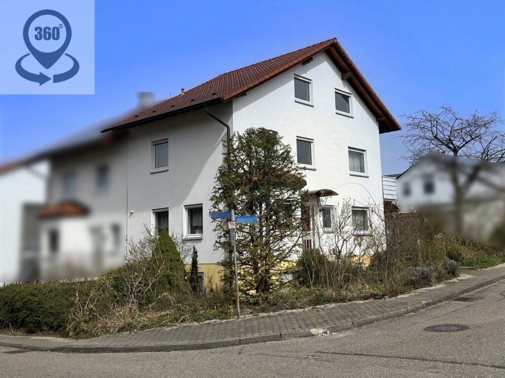 Blick auf die Doppelhaushälfte